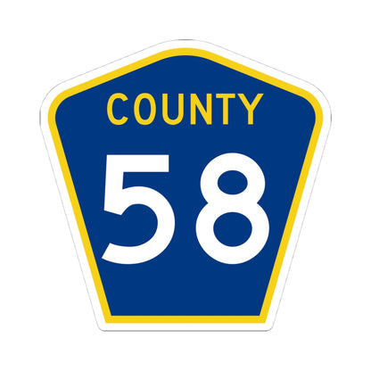 County 58 MN (Minnesota) (Road Sign) STICKER Vinyl Kiss-Cut Decal