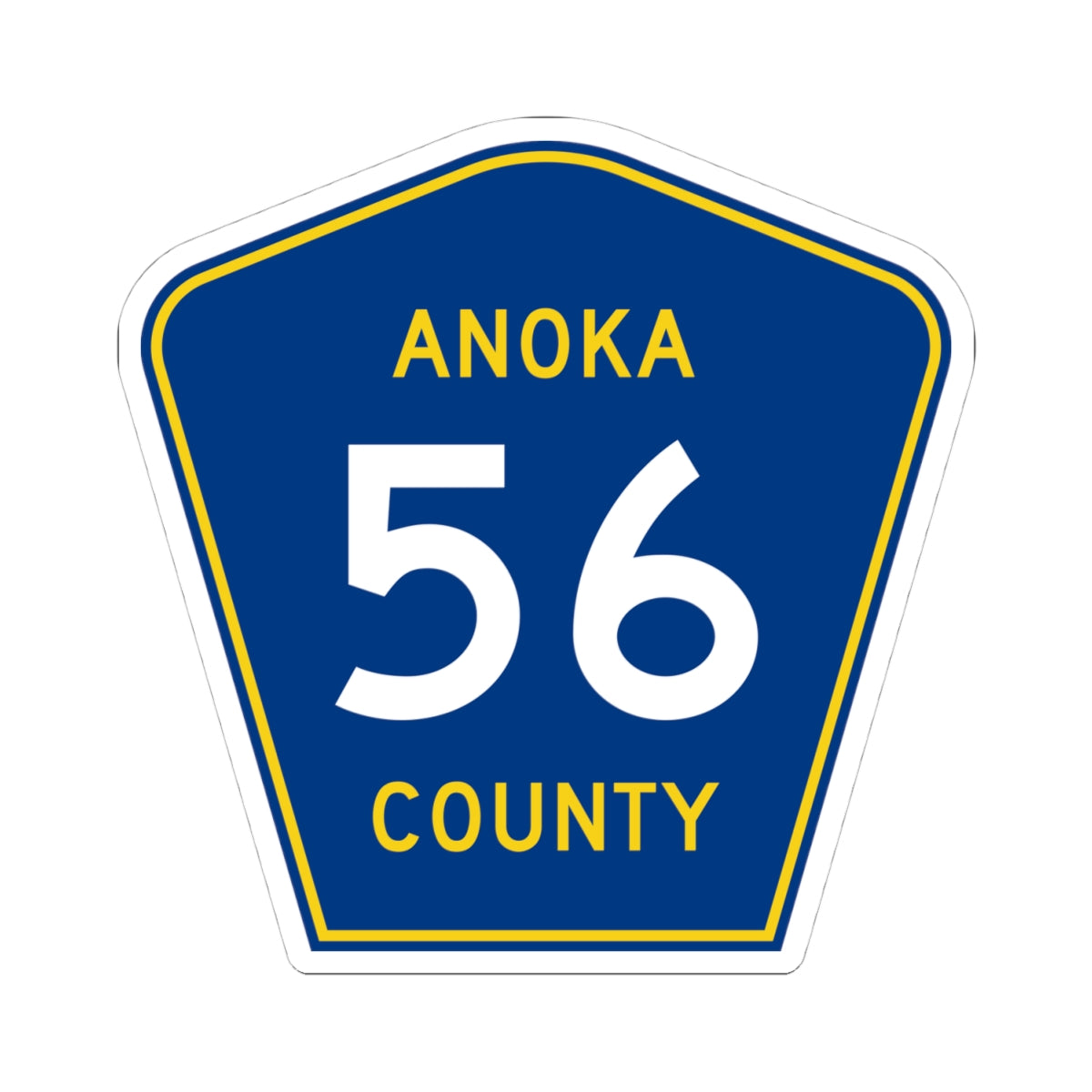 Anoka County 56 (Minnesota) (Road Sign) STICKER Vinyl Kiss-Cut Decal