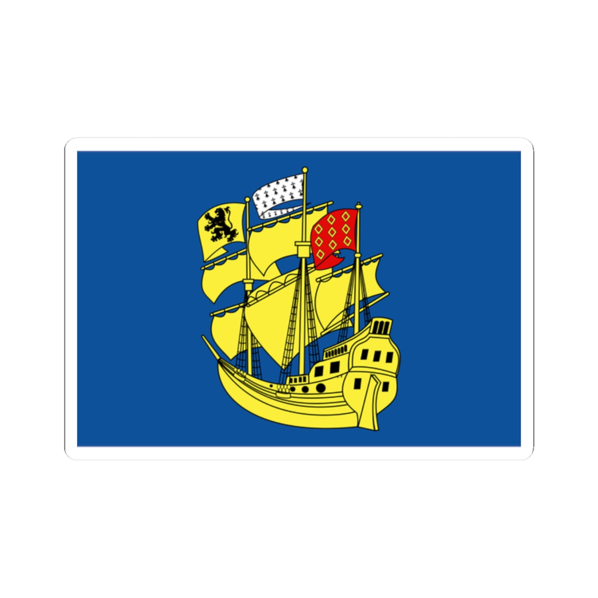 Flag of Landerneau (France) STICKER Vinyl Kiss-Cut Decal