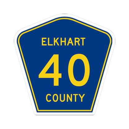 Elkhart County Road 40 IN (Indiana) (Road Sign) STICKER Vinyl Kiss-Cut Decal