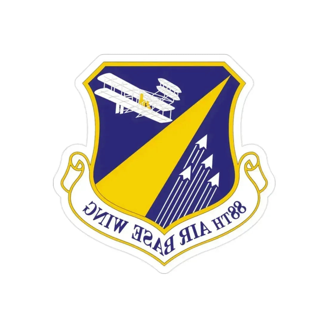 88th Air Base Wing (U.S. Air Force) REVERSE PRINT Transparent Die-Cut STICKER 2 Inch Die-Cut Transparent - The Sticker Space
