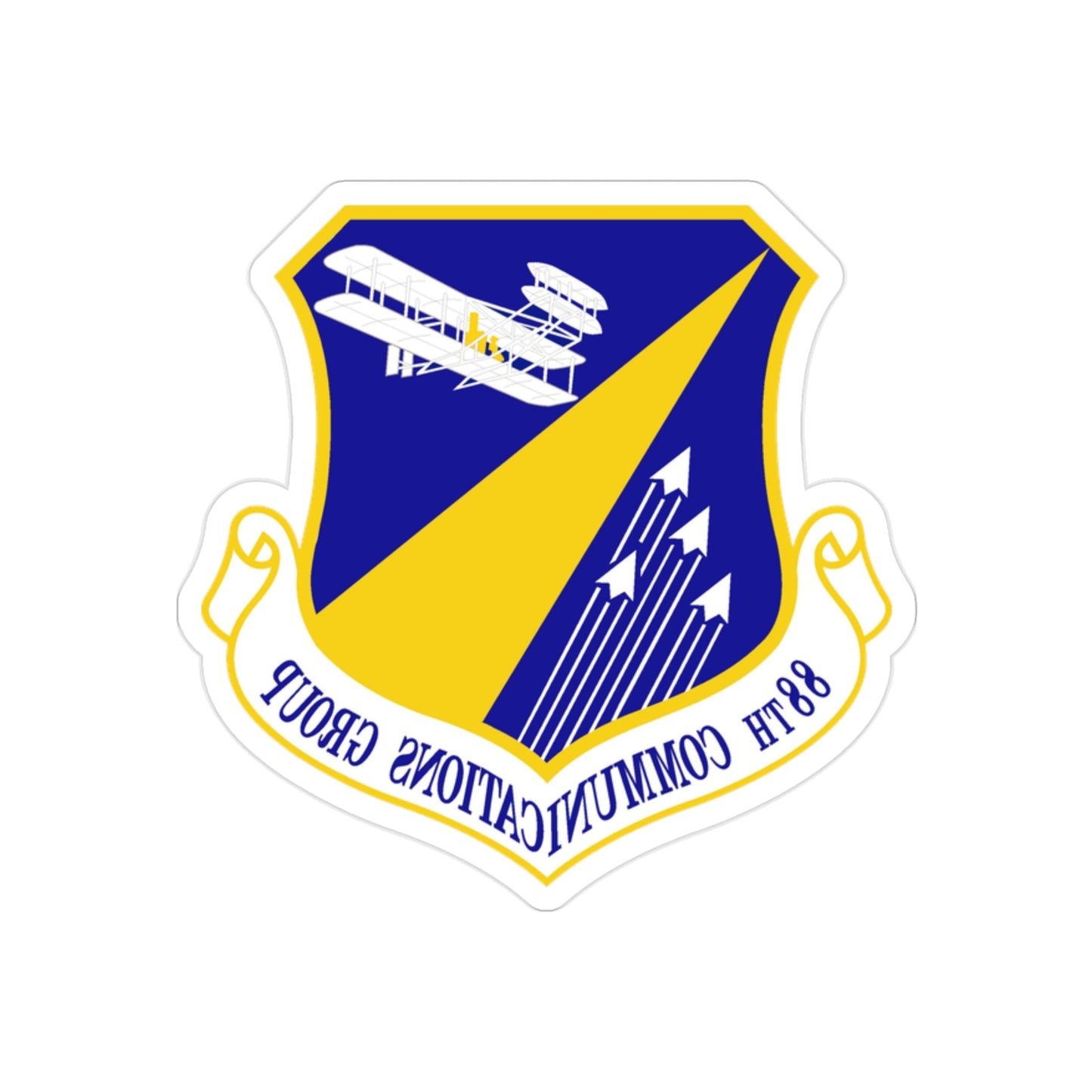 88th Communications Group (U.S. Air Force) REVERSE PRINT Transparent STICKER-2" × 2"-The Sticker Space