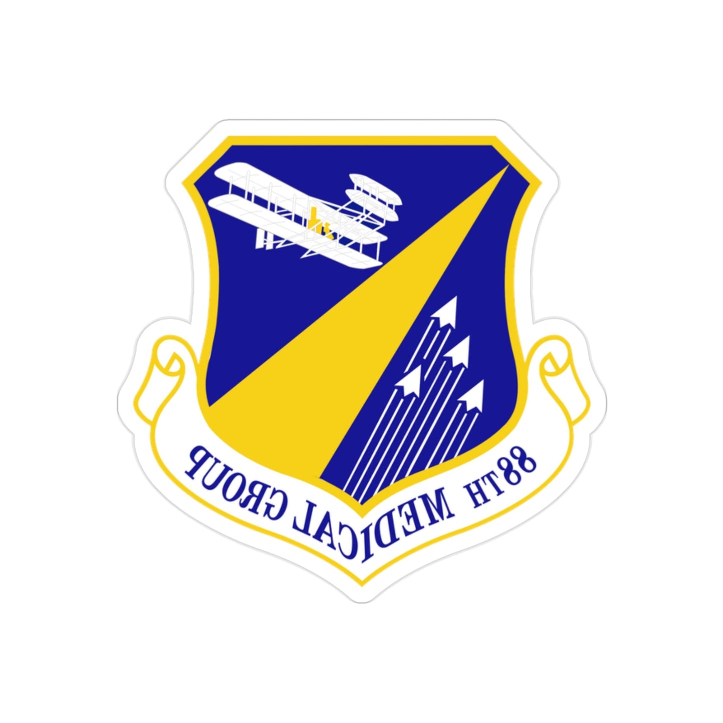 88th Medical Group (U.S. Air Force) REVERSE PRINT Transparent STICKER-2" × 2"-The Sticker Space