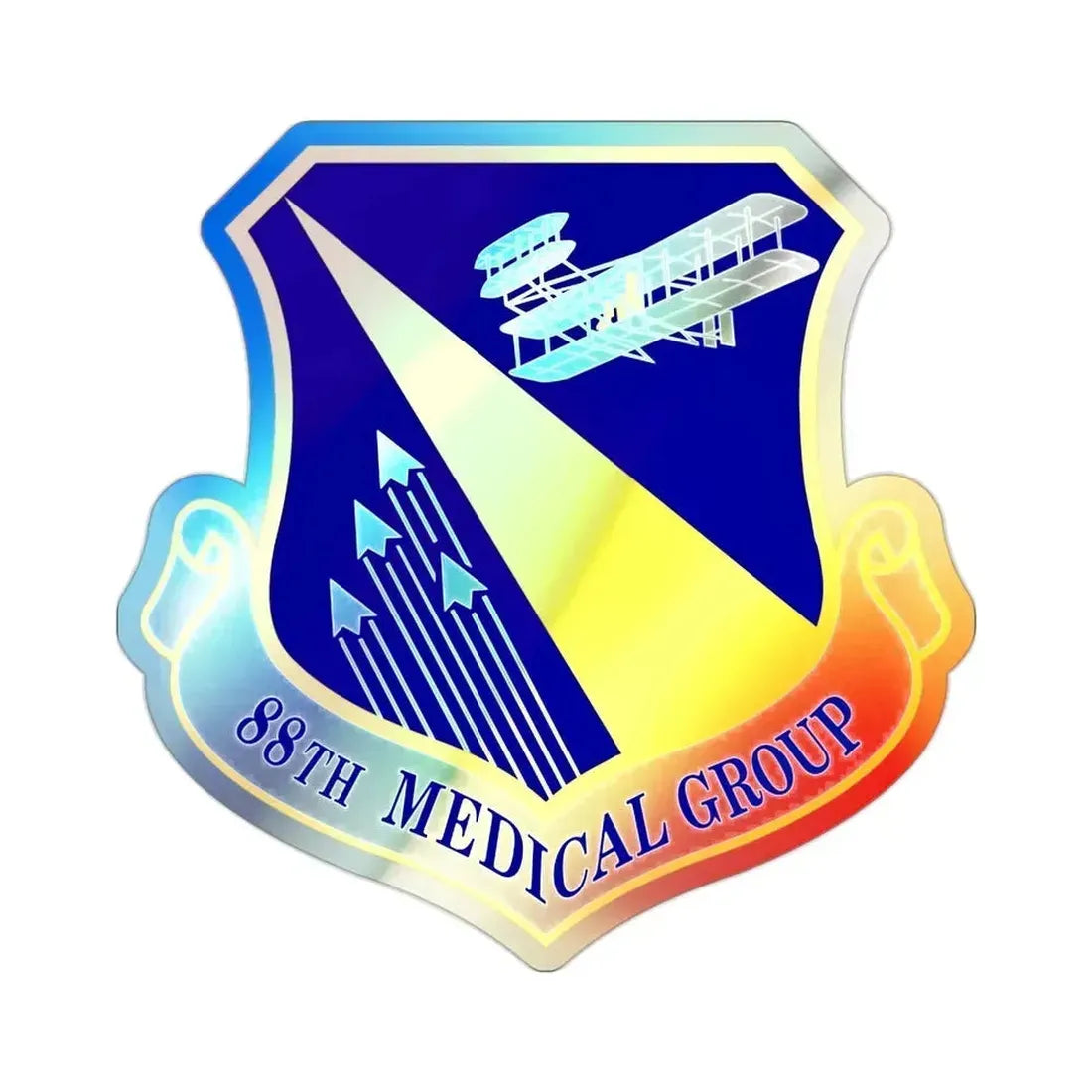 88th Medical Group (U.S. Air Force) Holographic STICKER Die-Cut Vinyl Decal 2 Inch Holographic - The Sticker Space