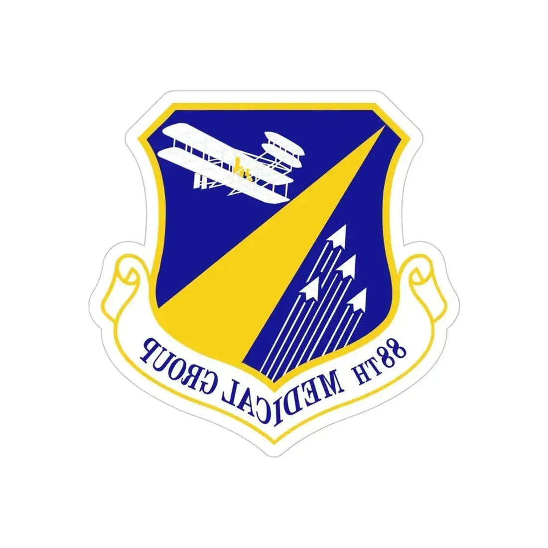 88th Medical Group (U.S. Air Force) REVERSE PRINT Transparent Die-Cut STICKER 6 Inch Die-Cut Transparent - The Sticker Space