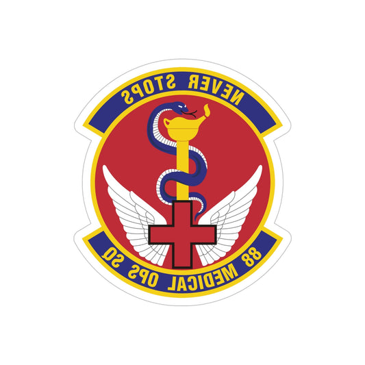 88th Medical Operations Squadron (U.S. Air Force) REVERSE PRINT Transparent STICKER-6" × 6"-The Sticker Space