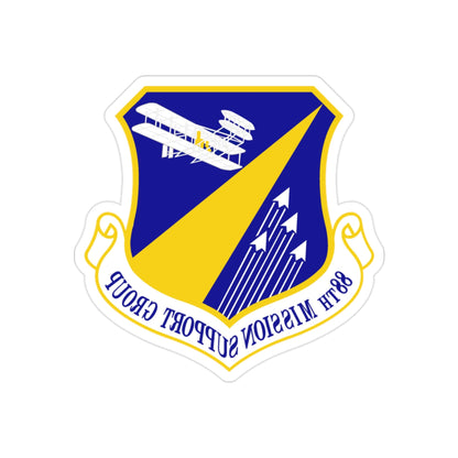 88th Mission Support Group (U.S. Air Force) REVERSE PRINT Transparent STICKER-2" × 2"-The Sticker Space