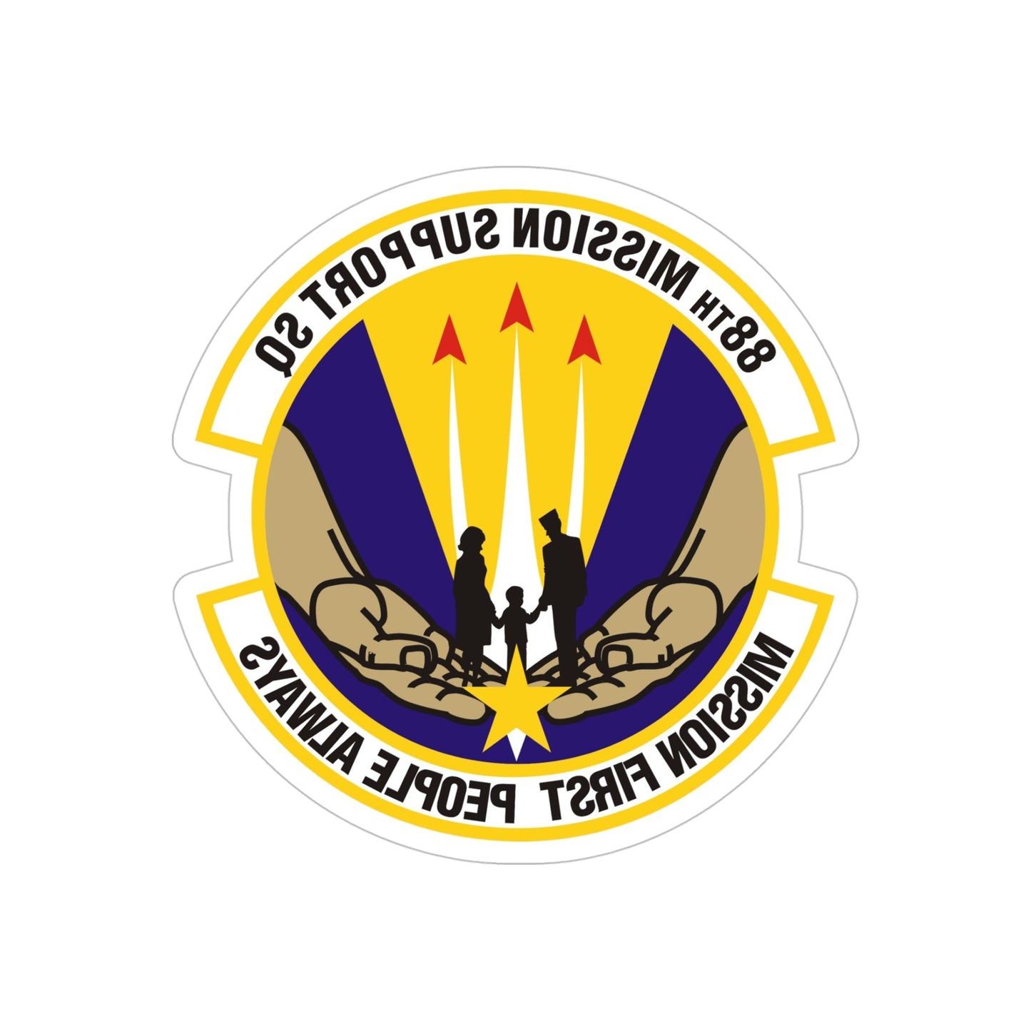 88th Mission Support Squadron (U.S. Air Force) REVERSE PRINT Transparent STICKER-5 Inch-The Sticker Space