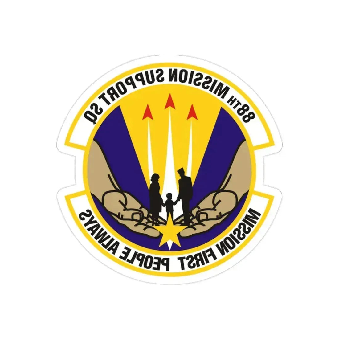 88th Mission Support Squadron (U.S. Air Force) REVERSE PRINT Transparent Die-Cut STICKER 2 Inch Die-Cut Transparent - The Sticker Space