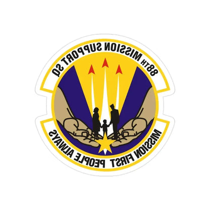 88th Mission Support Squadron (U.S. Air Force) REVERSE PRINT Transparent Die-Cut STICKER - The Sticker Space