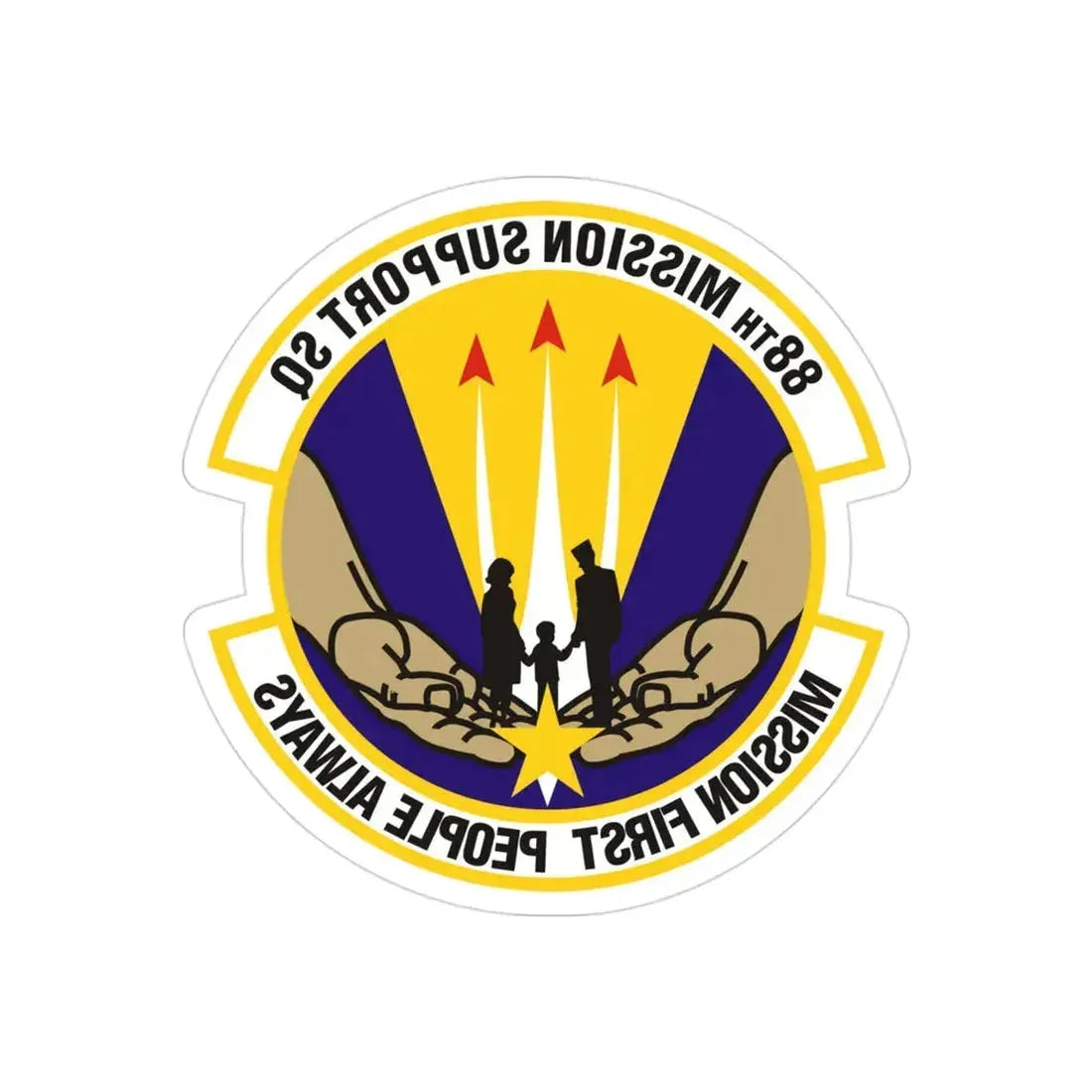 88th Mission Support Squadron (U.S. Air Force) REVERSE PRINT Transparent Die-Cut STICKER - The Sticker Space