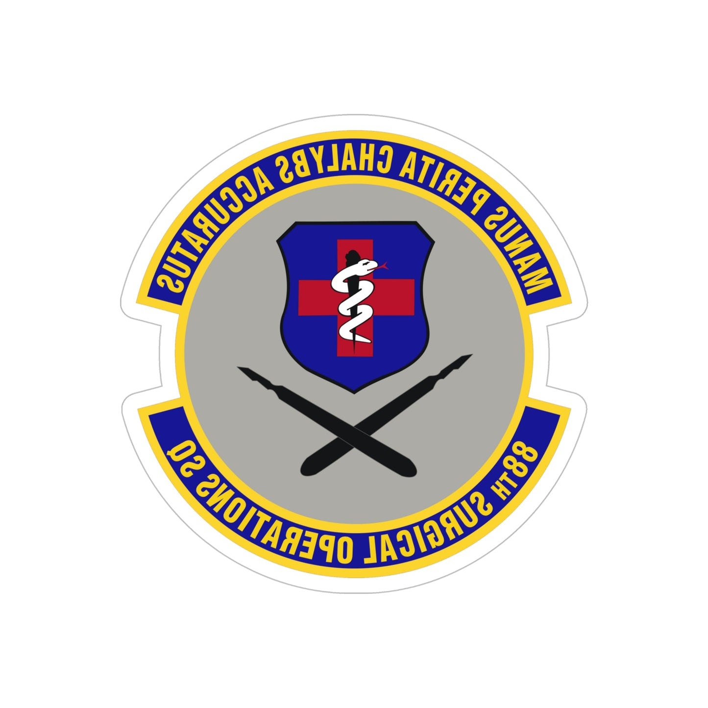 88th Surgical Operations Squadron (U.S. Air Force) REVERSE PRINT Transparent STICKER-6" × 6"-The Sticker Space