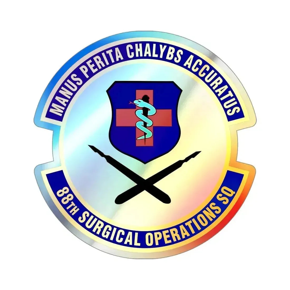 88th Surgical Operations Squadron (U.S. Air Force) Holographic STICKER Die-Cut Vinyl Decal 4 Inch Holographic - The Sticker Space