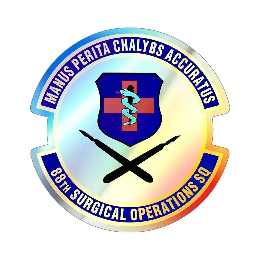 88th Surgical Operations Squadron (U.S. Air Force) Holographic STICKER Die-Cut Vinyl Decal 5 Inch Holographic - The Sticker Space