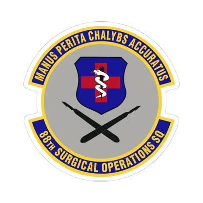 88th Surgical Operations Squadron (U.S. Air Force) STICKER Vinyl Kiss-Cut Decal 4 Inch White - The Sticker Space