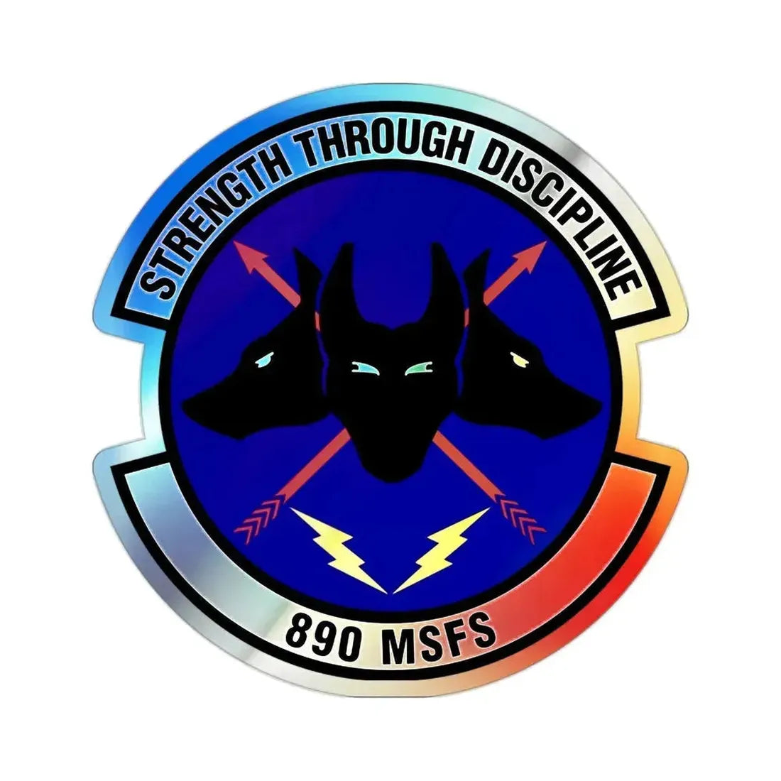890 Missile Security Forces Squadron AFGSC (U.S. Air Force) Holographic STICKER Die-Cut Vinyl Decal 2 Inch Holographic - The Sticker Space
