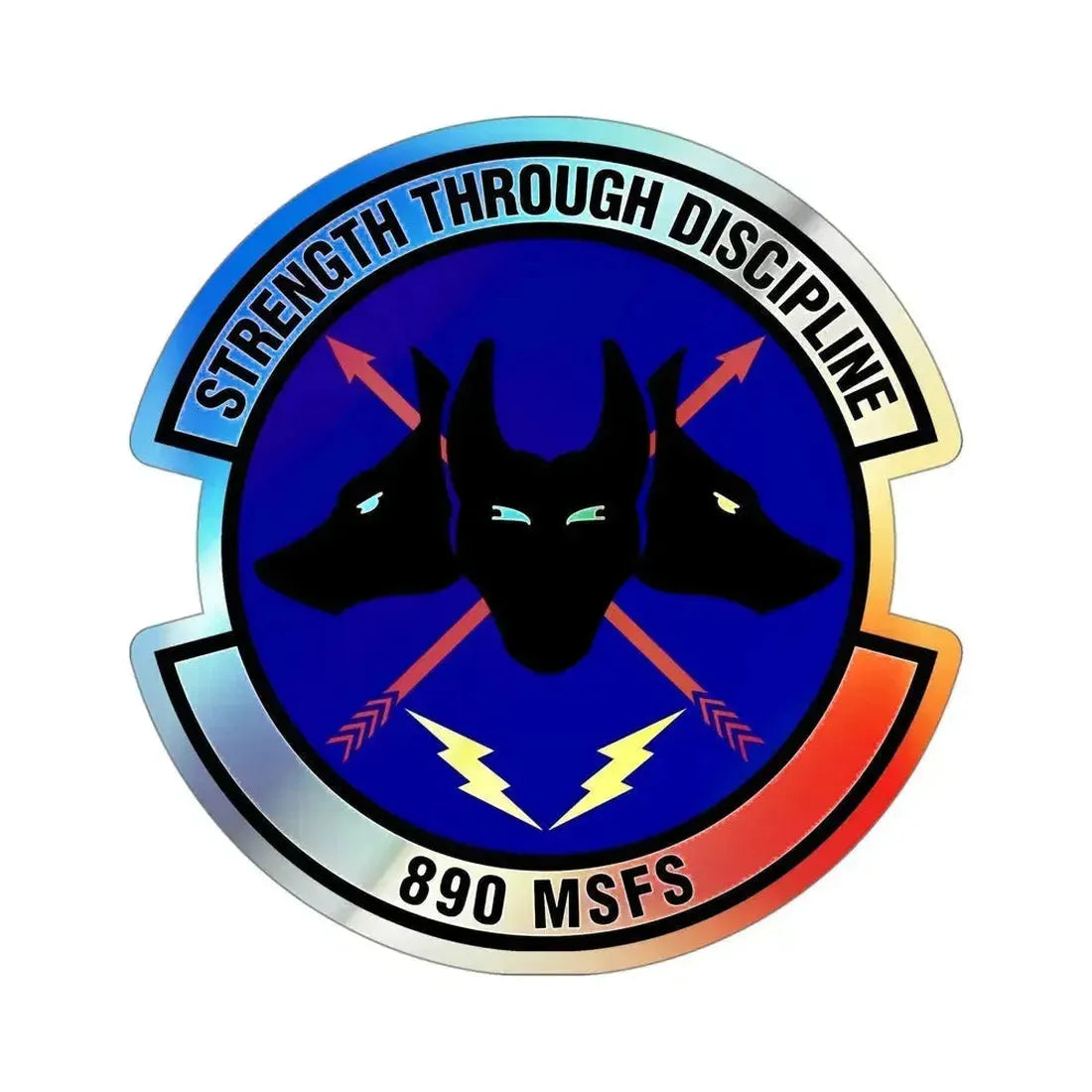 890 Missile Security Forces Squadron AFGSC (U.S. Air Force) Holographic STICKER Die-Cut Vinyl Decal 4 Inch Holographic - The Sticker Space