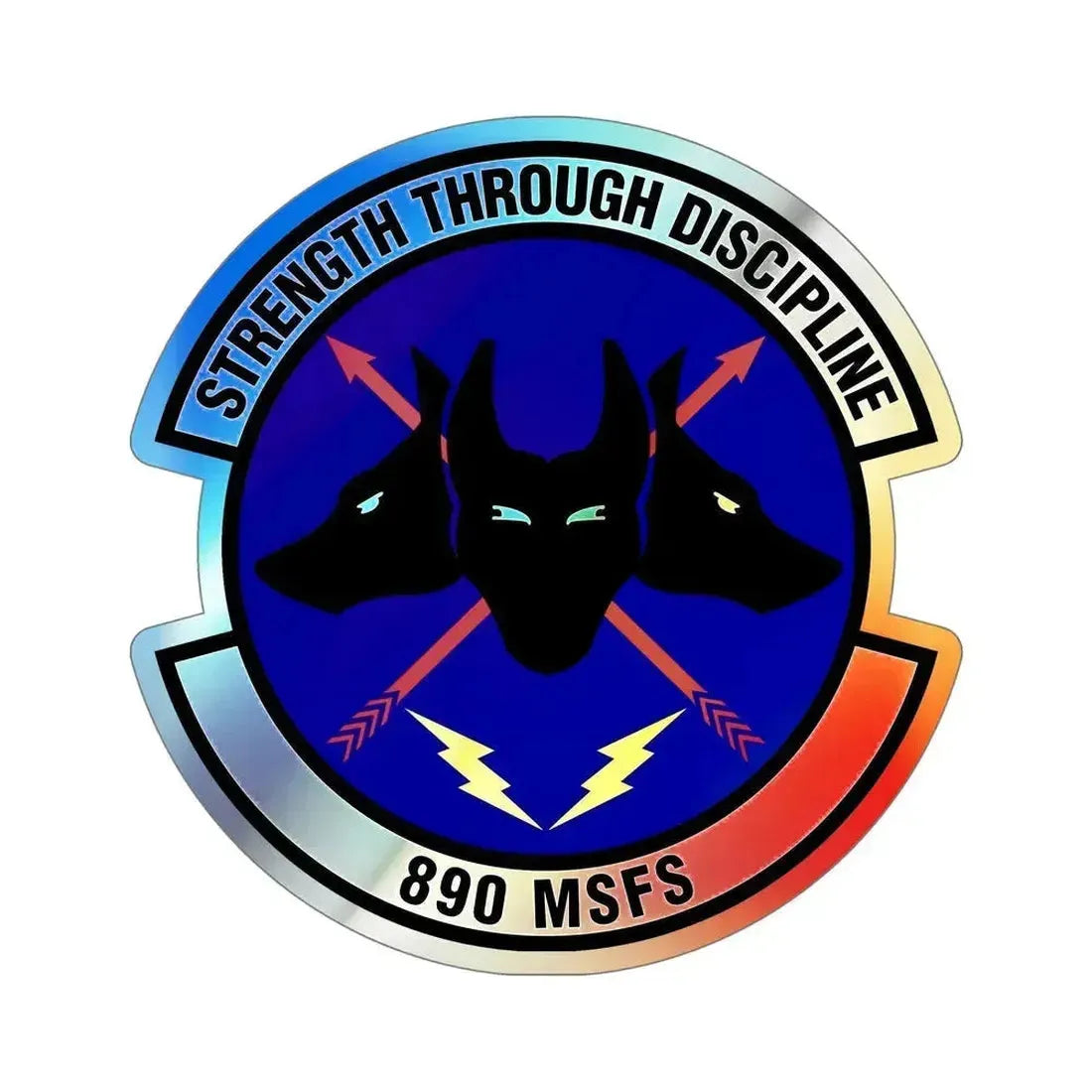 890 Missile Security Forces Squadron AFGSC (U.S. Air Force) Holographic STICKER Die-Cut Vinyl Decal 6 Inch Holographic - The Sticker Space