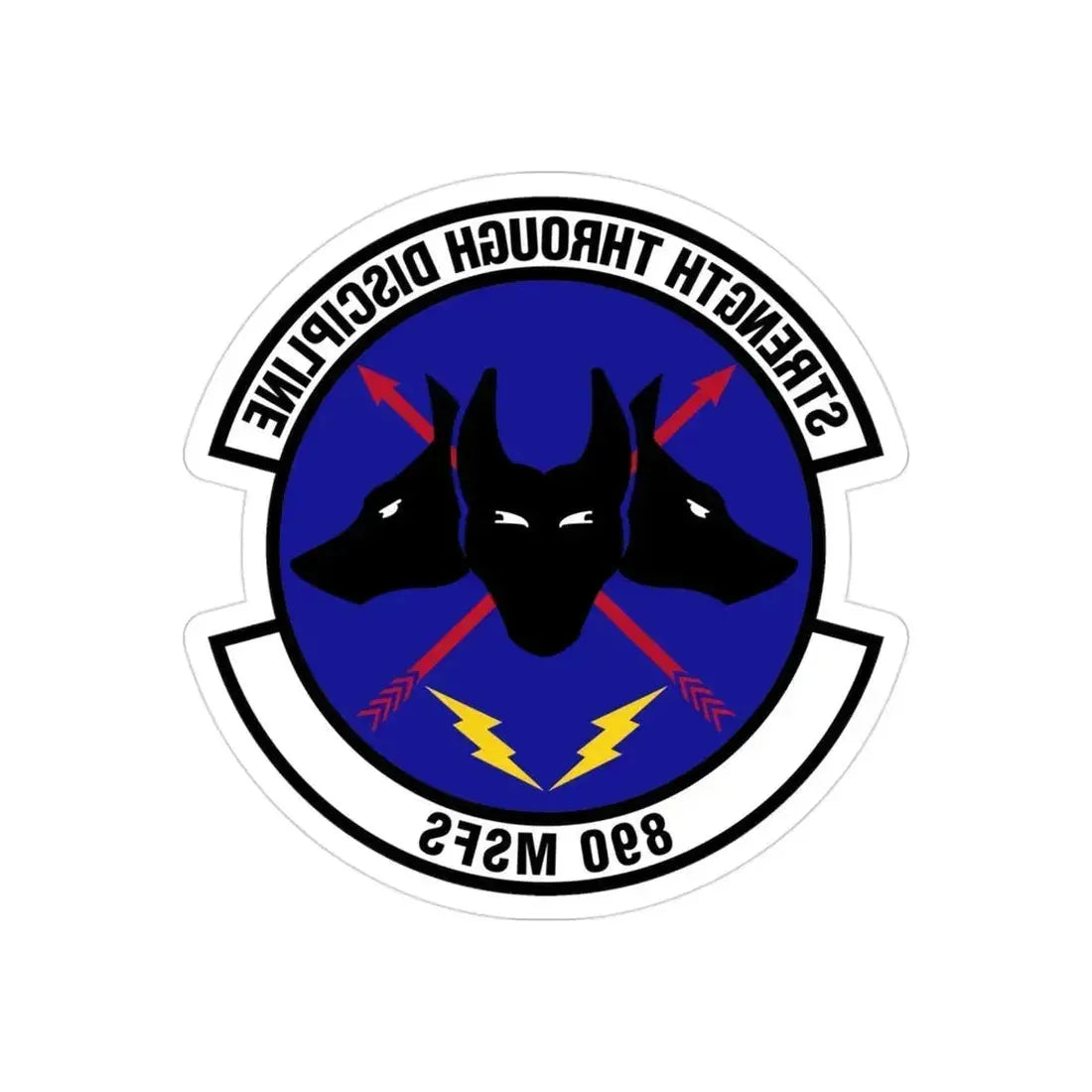 890 Missile Security Forces Squadron AFGSC (U.S. Air Force) REVERSE PRINT Transparent Die-Cut STICKER 3 Inch Die-Cut Transparent - The Sticker Space