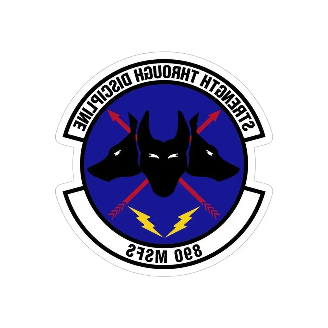890 Missile Security Forces Squadron AFGSC (U.S. Air Force) REVERSE PRINT Transparent Die-Cut STICKER 5 Inch Die-Cut Transparent - The Sticker Space