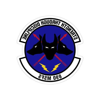 890 Missile Security Forces Squadron AFGSC (U.S. Air Force) REVERSE PRINT Transparent Die-Cut STICKER - The Sticker Space
