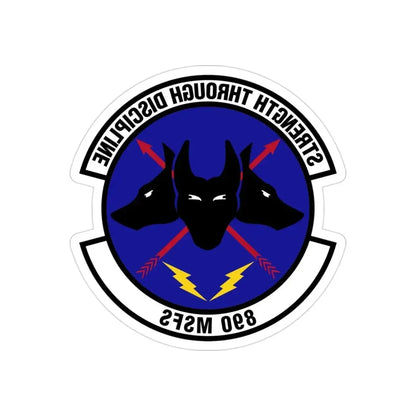 890 Missile Security Forces Squadron AFGSC (U.S. Air Force) REVERSE PRINT Transparent Die-Cut STICKER - The Sticker Space