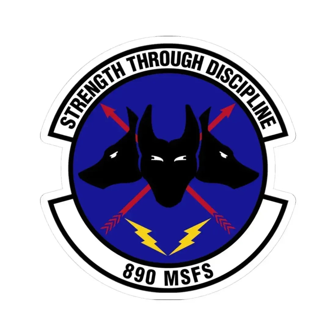 890 Missile Security Forces Squadron AFGSC (U.S. Air Force) STICKER Vinyl Kiss-Cut Decal 3 Inch White - The Sticker Space