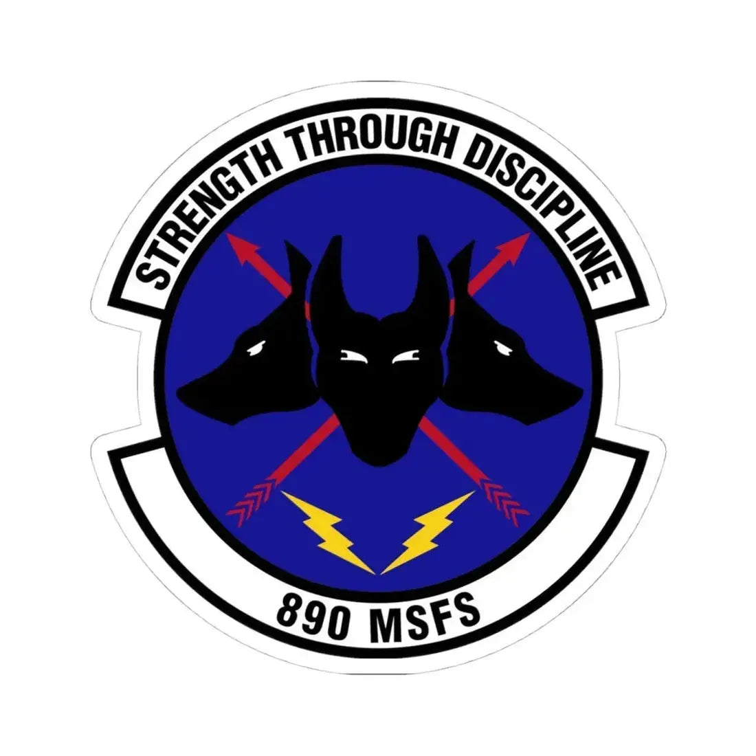 890 Missile Security Forces Squadron AFGSC (U.S. Air Force) STICKER Vinyl Kiss-Cut Decal 4 Inch White - The Sticker Space