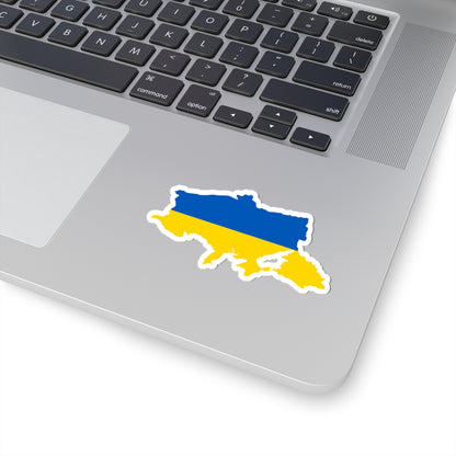 Flag map of Ukrainian Peoples Republic (Ukraine) STICKER Vinyl Kiss-Cut Decal