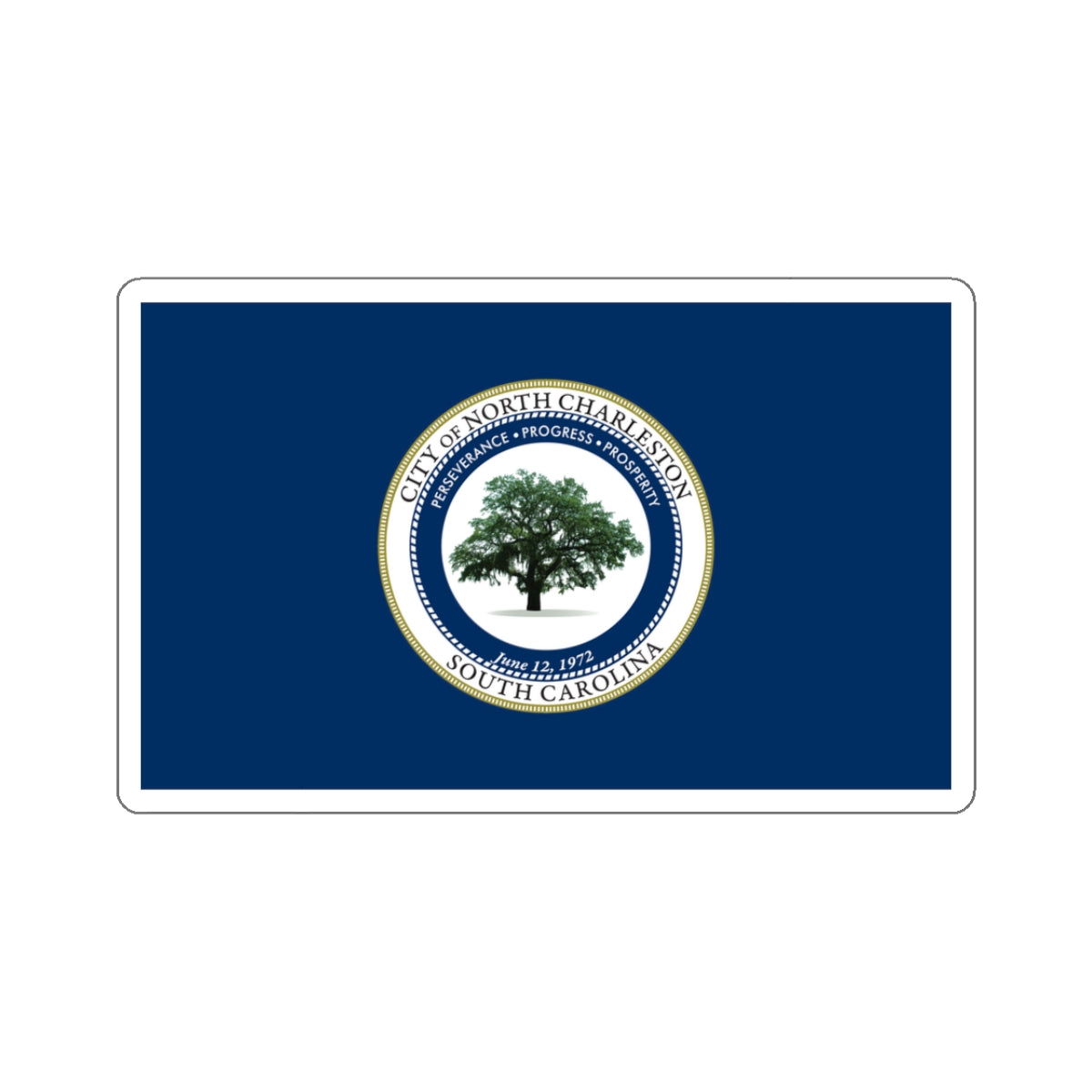 Flag of North Charleston, South Carolina - STICKER Vinyl Kiss-Cut Decal