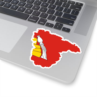 Flag-map of Voronezh Oblast (Russia) STICKER Vinyl Kiss-Cut Decal