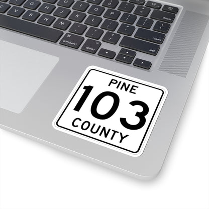 Pine County Route 103 MN (Minnesota) (Road Sign) STICKER Vinyl Kiss-Cut Decal