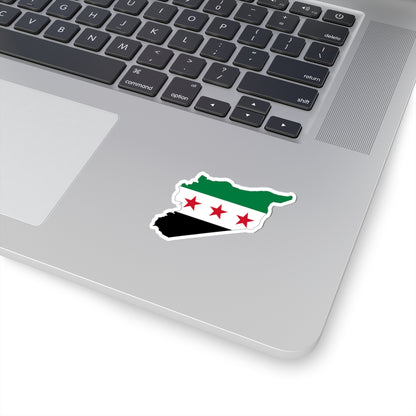Flag map of Syria 1930-1958 19611963 (Syria) STICKER Vinyl Kiss-Cut Decal