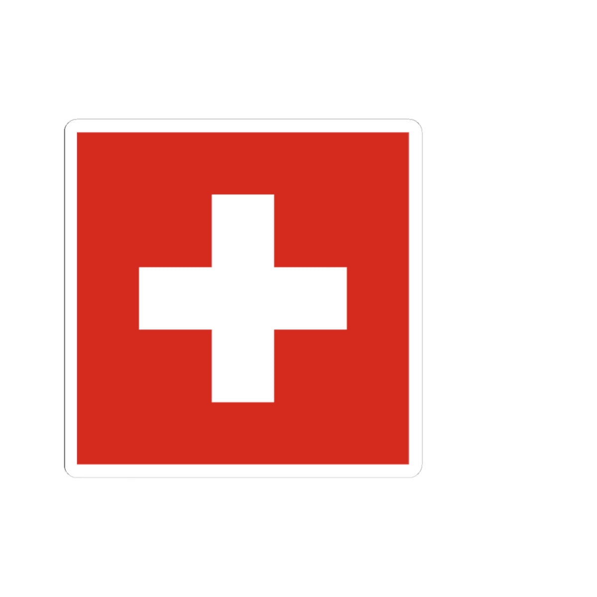 Flag of Switzerland with spacing (Switzerland) STICKER Vinyl Kiss-Cut Decal