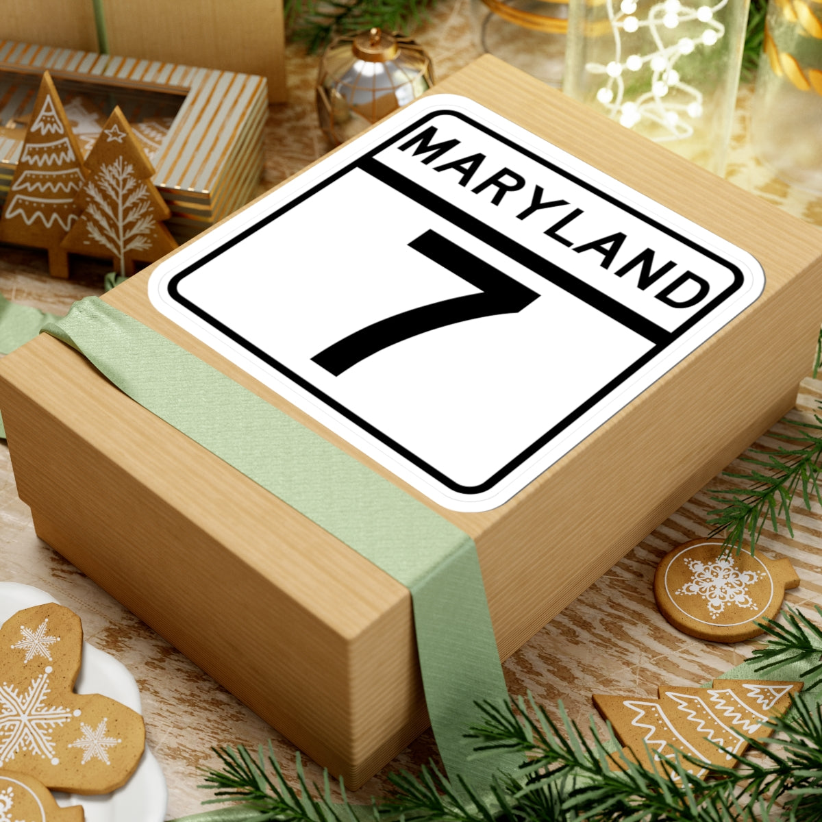 MD Route 7 (Maryland) (Road Sign) STICKER Vinyl Kiss-Cut Decal