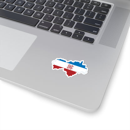 Flag-map of Mari El 2006-2011 (Russia) STICKER Vinyl Kiss-Cut Decal