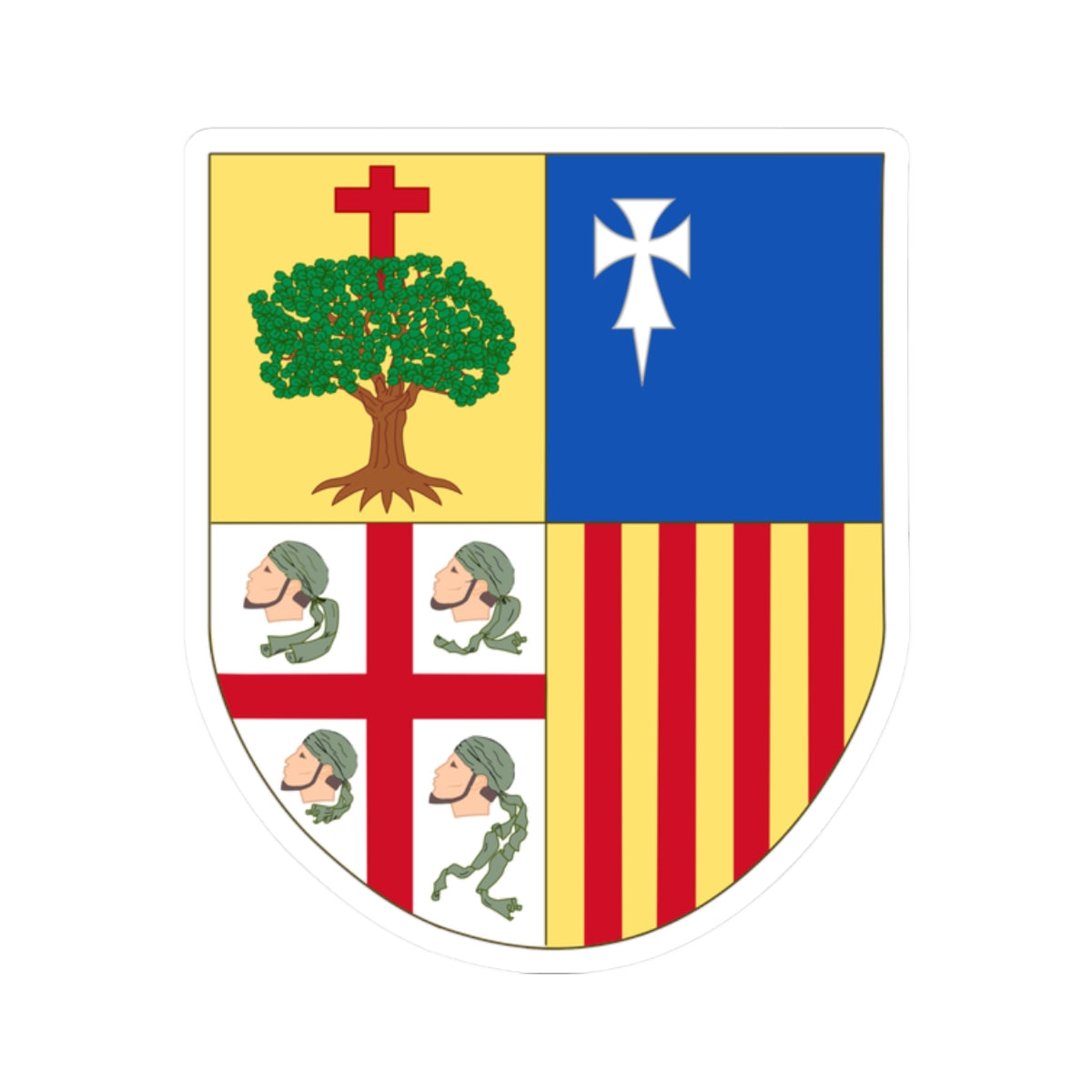 Shield of Aragon (Spain) (Coat of Arms) STICKER Vinyl Kiss-Cut Decal