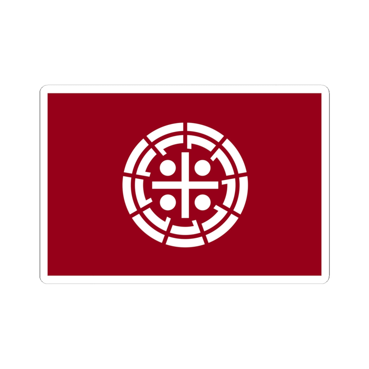 Flag of Kurume Fukuoka (Japan) STICKER Vinyl Kiss-Cut Decal