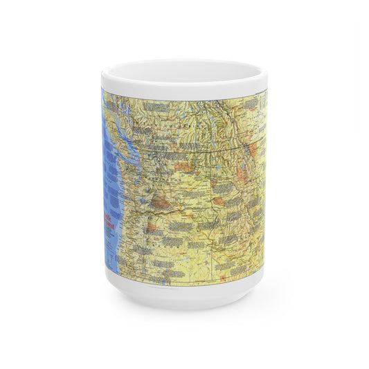 USA - Pacific Northwest 1 (1986) (Map) White Coffee Mug-15oz-The Sticker Space