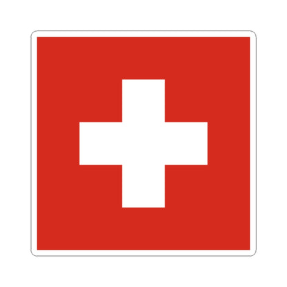 Flag of Switzerland 3-5 (Switzerland) STICKER Vinyl Kiss-Cut Decal
