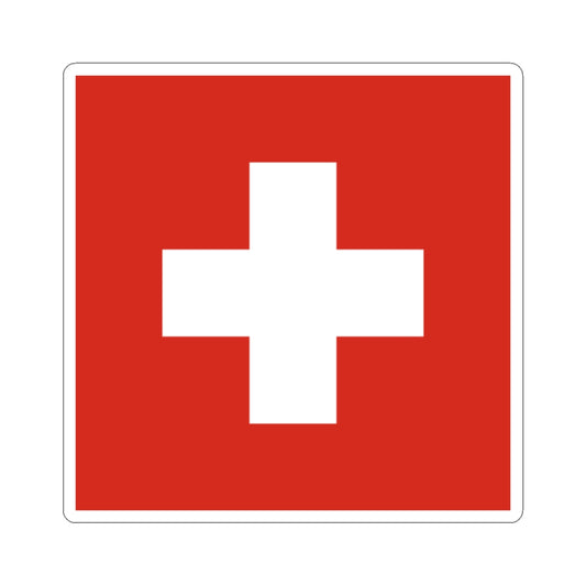 Flag of Switzerland 3-5 (Switzerland) STICKER Vinyl Kiss-Cut Decal