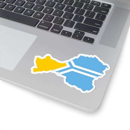 Flag-map of Tuva (Russia) STICKER Vinyl Kiss-Cut Decal