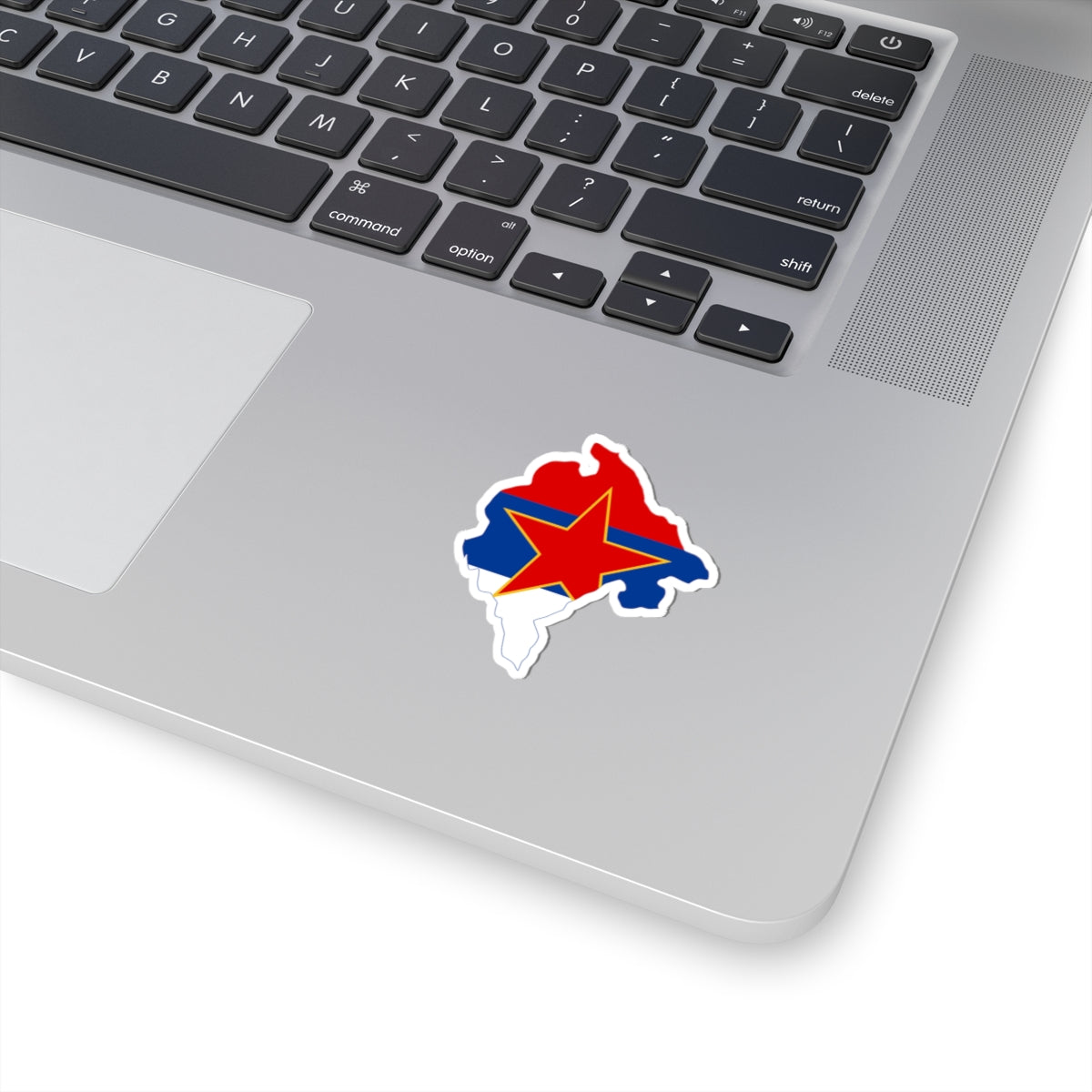 Flag map of Montenegro 1946-1993 (Montenegro) STICKER Vinyl Kiss-Cut Decal