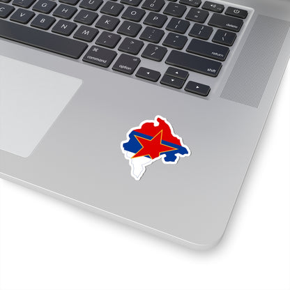 Flag map of Montenegro 1946-1993 (Montenegro) STICKER Vinyl Kiss-Cut Decal