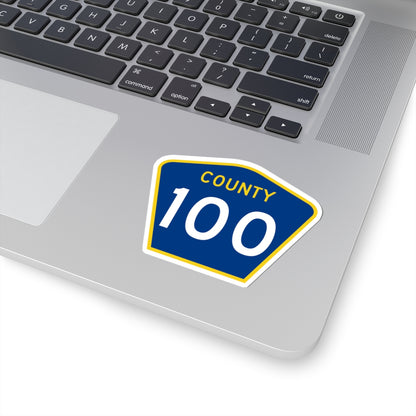 County 100 MN (Minnesota) (Road Sign) STICKER Vinyl Kiss-Cut Decal