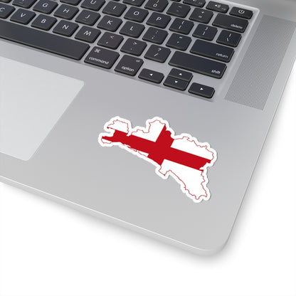 Flag map of the Province of Genoa (Italy) STICKER Vinyl Kiss-Cut Decal