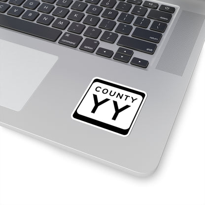 WIS County YY (Wisconsin) (Road Sign) STICKER Vinyl Kiss-Cut Decal