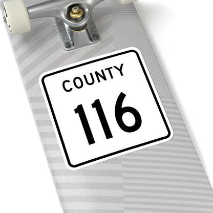 County 116 square (Minnesota) (Road Sign) STICKER Vinyl Kiss-Cut Decal
