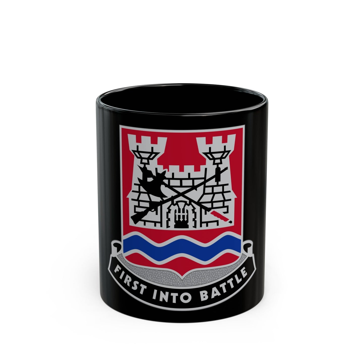 898 Engineer Battalion (U.S. Army) Black Coffee Mug-11oz-The Sticker Space