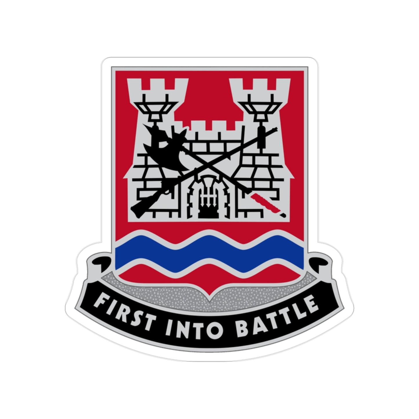 898 Engineer Battalion (U.S. Army) Transparent STICKER Die-Cut Vinyl Decal-2 Inch-The Sticker Space